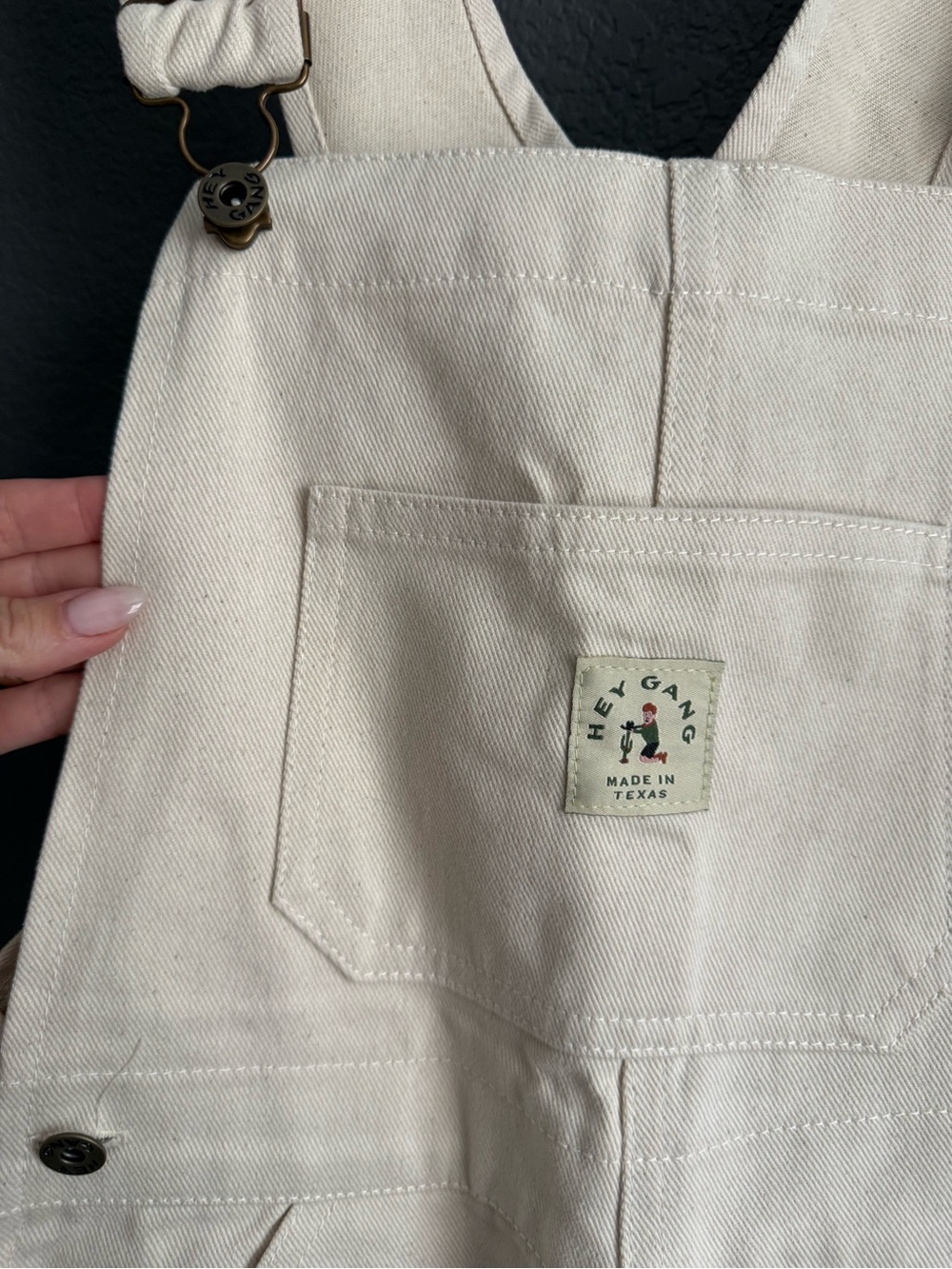 HEY GANG • NWT the Miner overalls in natural - 00 24-25 - Picture 5 of 10